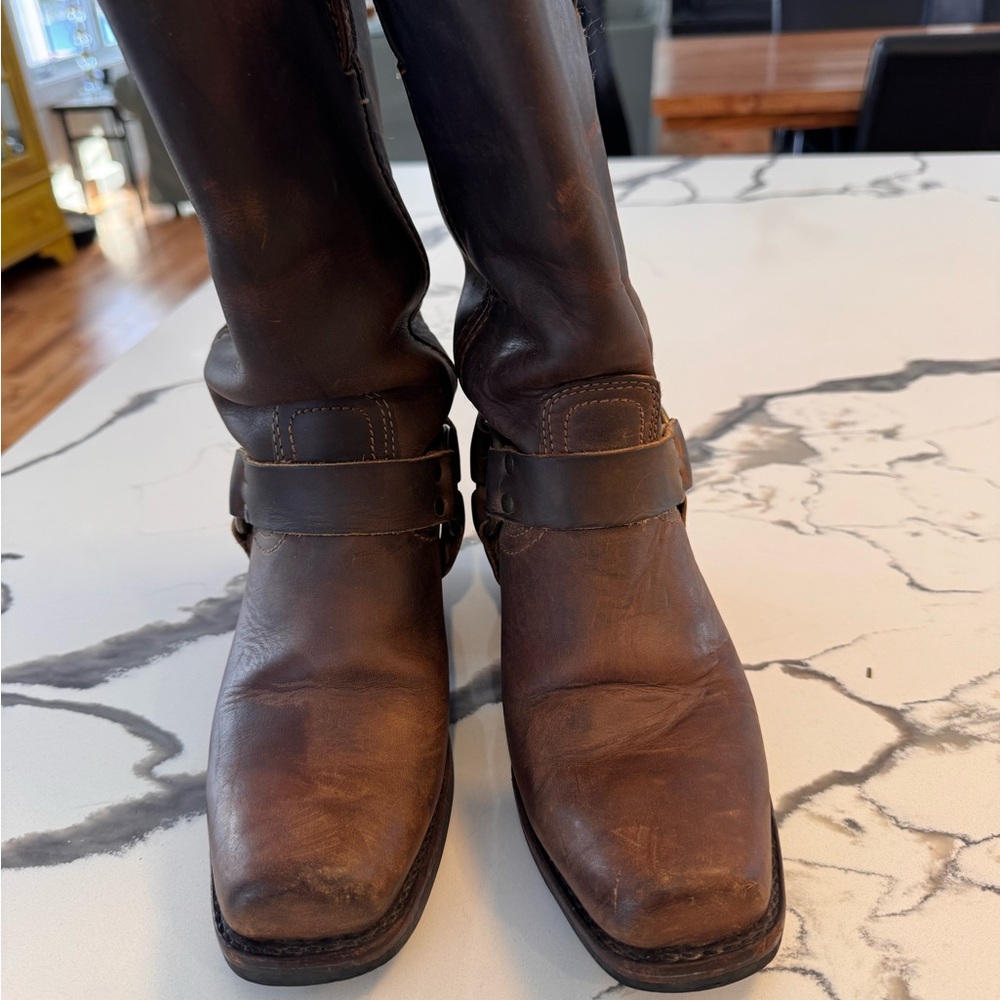 Classic Frye Harness Leather Boots - Picture 2 of 7